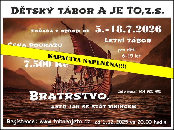 Letní tábor 2026 - vyprodáno